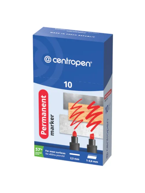 Маркер перманентный CENTROPEN 8576, КРАСНЫЙ, скошенный наконечник, 1-4,6 мм, 585760104