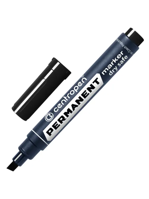 Маркер перманентный CENTROPEN 8516, ЧЕРНЫЙ, скошенный наконечник, 2-5 мм, 5 8516 0112
