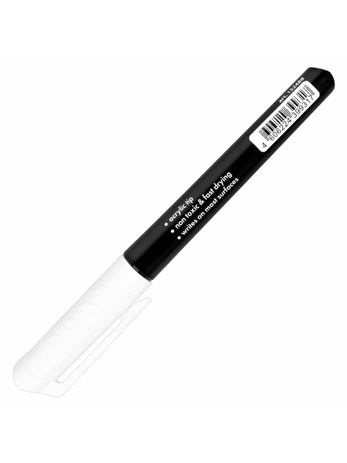Маркер перманентный BRAUBERG WHITE EXTRA, БЕЛЫЙ, круглый наконечник 3 мм, 152488