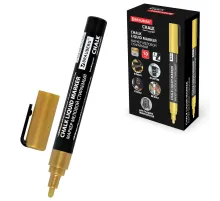 Маркер меловой CHALK LIQUID MARKER, ЗОЛОТИСТЫЙ, 3 мм, стираемый, BRAUBERG 