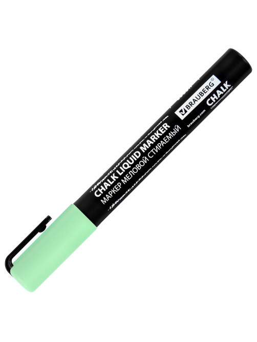 Маркеры меловые CHALK LIQUID MARKER, ПАСТЕЛЬ, НАБОР 8 ЦВЕТОВ, 3 мм, стираемые, BRAUBERG 