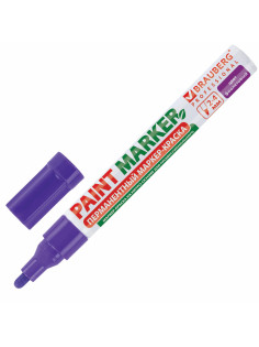 Маркер-краска лаковый (paint marker) 4 мм, ФИОЛЕТОВЫЙ, БЕЗ КСИЛОЛА (без запаха), алюминий, BRAUBERG PROFESSIONAL, 150880