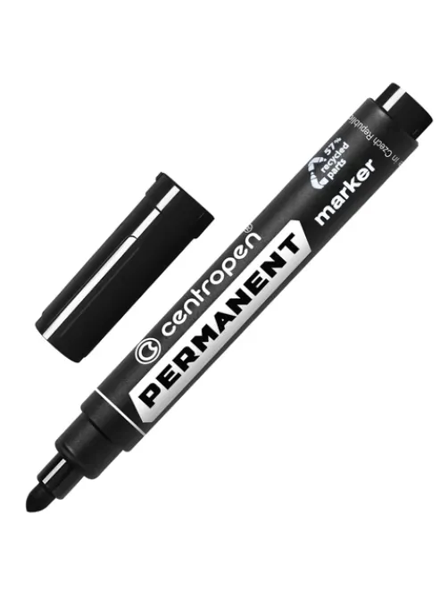 Маркер перманентный CENTROPEN 8566, ЧЕРНЫЙ, круглый наконечник, 2,5 мм, 5 8566 0112