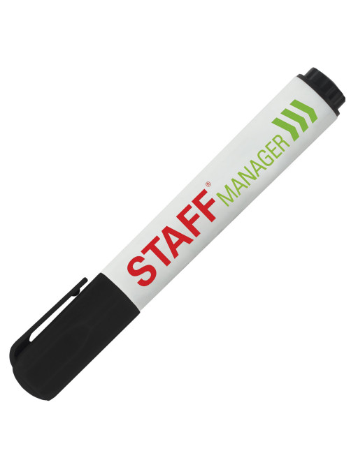 Маркер стираемый для белой доски ЧЕРНЫЙ, STAFF 
