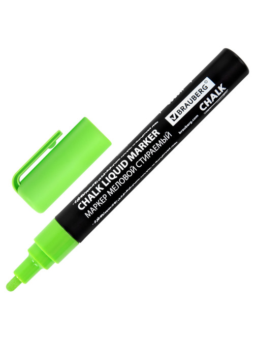 Маркеры меловые CHALK LIQUID MARKER, НЕОН, НАБОР 8 ЦВЕТОВ, 3 мм, стираемые, BRAUBERG 