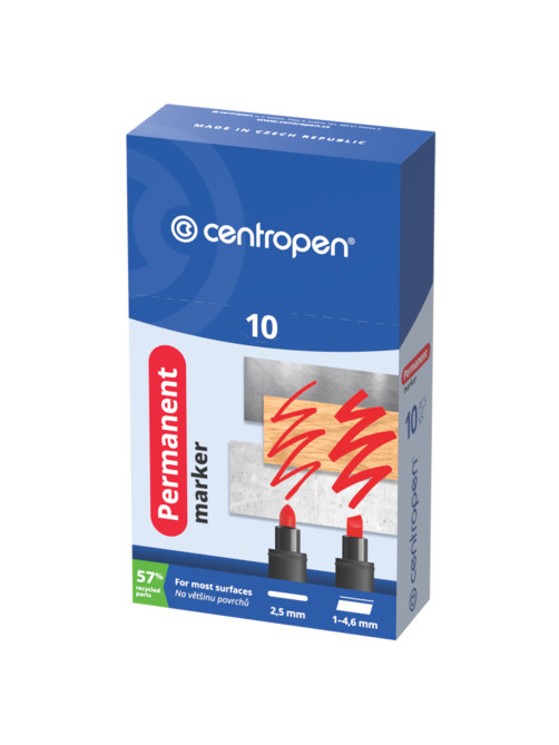 Маркер перманентный CENTROPEN 8576, КРАСНЫЙ, скошенный наконечник, 1-4,6 мм, 585760104