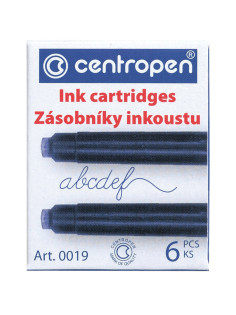 Картриджи чернильные СИНИЕ CENTROPEN, КОМПЛЕКТ 6 шт., 0019/6, 1 0019 0601