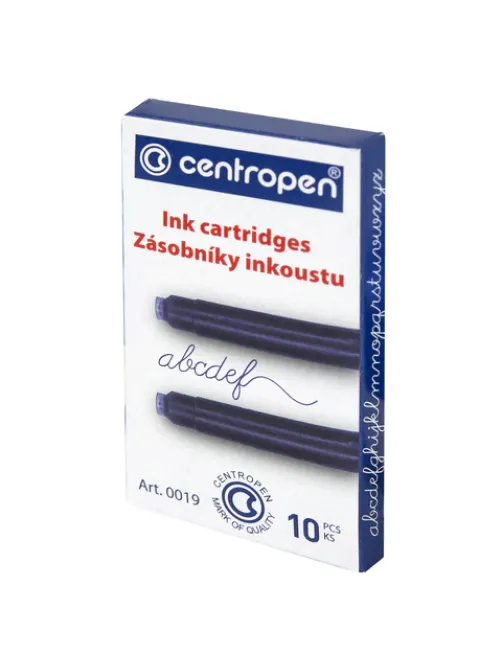 Картриджи чернильные СИНИЕ CENTROPEN, КОМПЛЕКТ 10 шт., 1 0019 1002