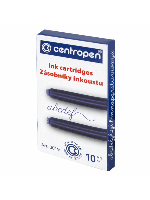 Картриджи чернильные СИНИЕ CENTROPEN, КОМПЛЕКТ 10 шт., 1 0019 1002