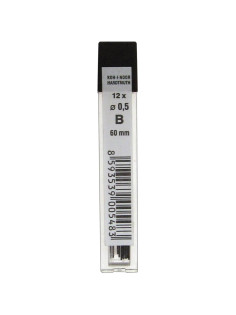 Грифели запасные 0,5 мм, B, KOH-I-NOOR, КОМПЛЕКТ 12 шт., 4152/B, 415200B005PKRU