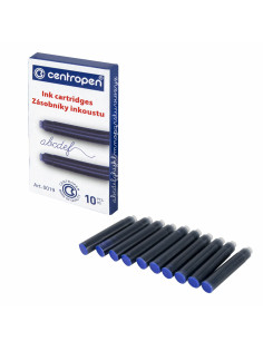 Картриджи чернильные СИНИЕ CENTROPEN, КОМПЛЕКТ 10 шт., 1 0019 1002