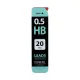 Грифели запасные 0,5 мм, HB, BRAUBERG, КОМПЛЕКТ 20 шт., 