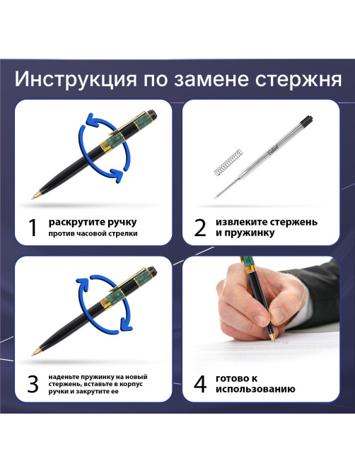 Стержень шариковый тип PARKER, ЧЕРНЫЙ, пишущий узел 0,7 мм, металл, 98 мм, блистер, GALANT, 170386