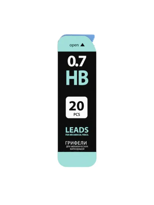 Грифели запасные 0,7 мм, HB, BRAUBERG, КОМПЛЕКТ 20 шт., 