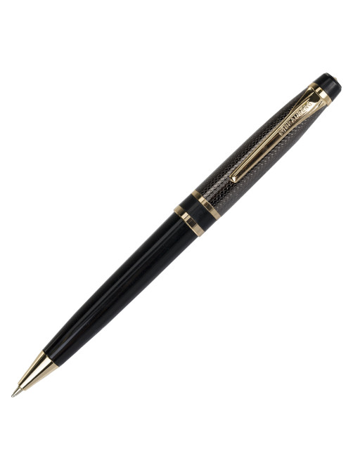 Ручка подарочная шариковая BRAUBERG Sonata, СИНЯЯ, корпус золотистый с черным, линия письма 0,5 мм, 143483