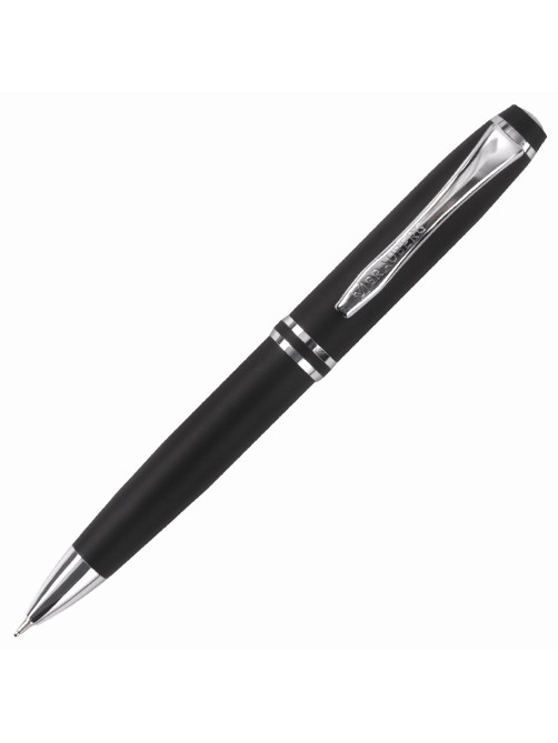 Набор ручек подарочных BRAUBERG Duetto, СИНИЕ, 2 шт.: шариковая, перьевая, черный с хромированными деталями, 143478