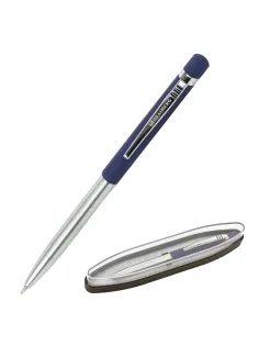 Ручка подарочная шариковая BRAUBERG Ottava, СИНЯЯ, корпус серебристый с синим, линия письма 0,5 мм, 143487