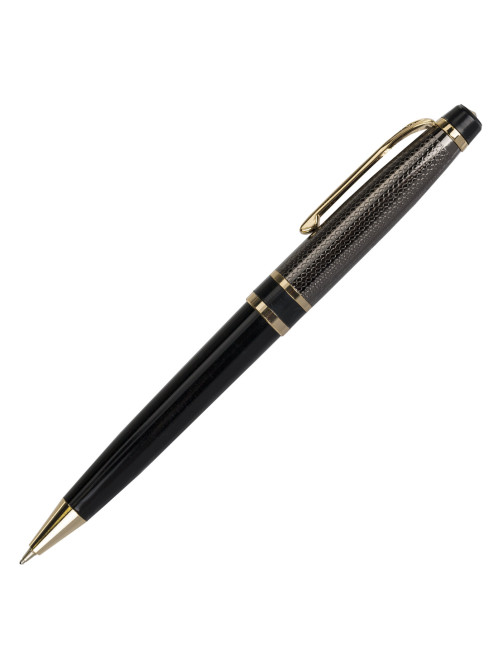 Ручка подарочная шариковая BRAUBERG Sonata, СИНЯЯ, корпус золотистый с черным, линия письма 0,5 мм, 143483
