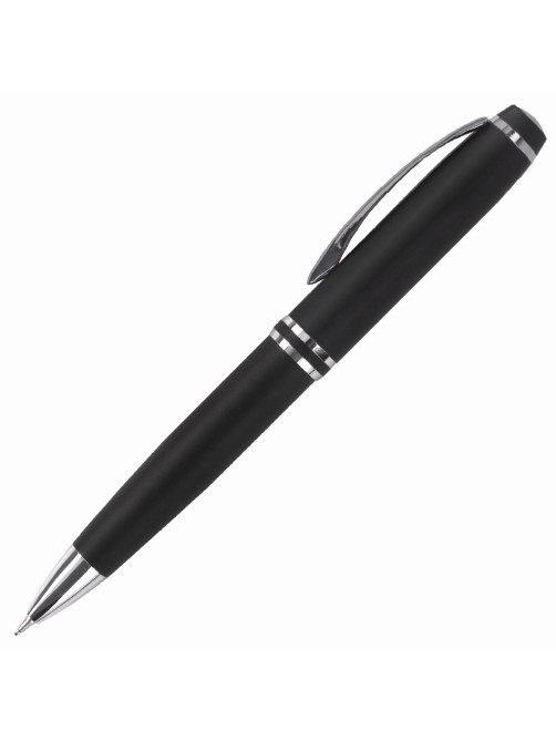 Набор ручек подарочных BRAUBERG Duetto, СИНИЕ, 2 шт.: шариковая, перьевая, черный с хромированными деталями, 143478