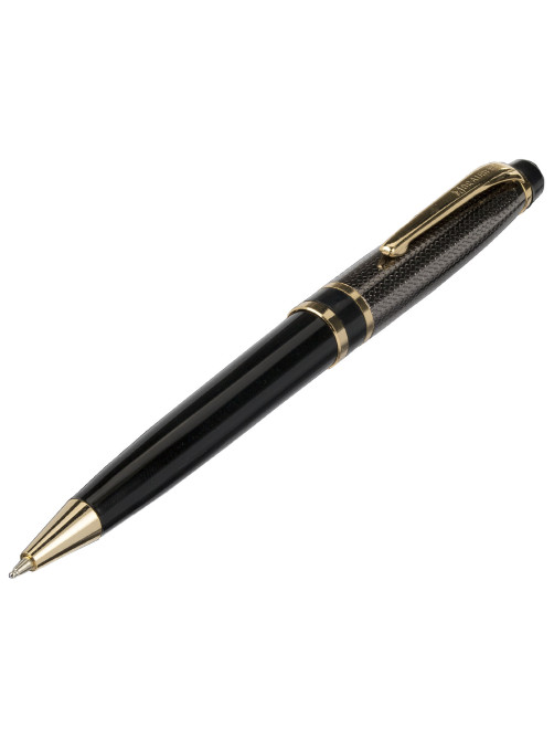 Ручка подарочная шариковая BRAUBERG Sonata, СИНЯЯ, корпус золотистый с черным, линия письма 0,5 мм, 143483