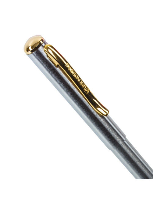 Ручка подарочная шариковая BRAUBERG Maestro, СИНЯЯ, корпус серебристый с золотистым, линия письма 0,5 мм, 143468
