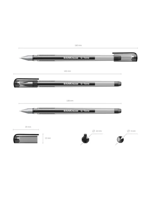 Ручки гелевые для ЕГЭ и ОГЭ ERICH KRAUSE G-Tone Stick Original, 0,5 мм, ЧЕРНЫЕ, набор 2 штуки, 39516