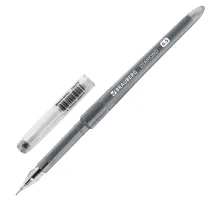 Ручка гелевая BRAUBERG DIAMOND, ЧЕРНАЯ, игольчатый узел 0,5 мм, линия письма 0,25 мм, 143379