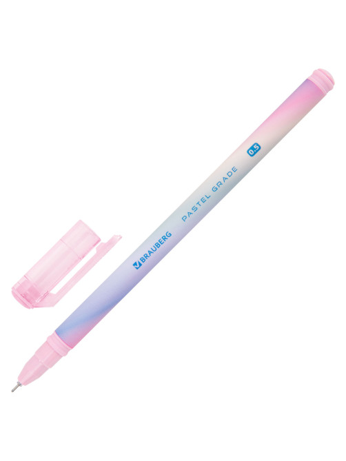 Ручка гелевая BRAUBERG GRADE PASTEL, СИНЯЯ, игольчатый узел 0,5 мм, линия письма 0,3 мм, 144284