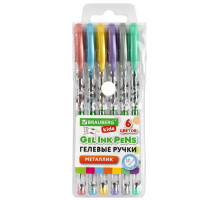 Ручки гелевые МЕТАЛЛИК BRAUBERG KIDS 