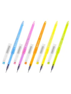 Ручка гелевая BRAUBERG DIAMOND PASTEL, СИНЯЯ, корпус ассорти, игольчатый узел 0,5 мм, линия письма 0,25 мм, 144133