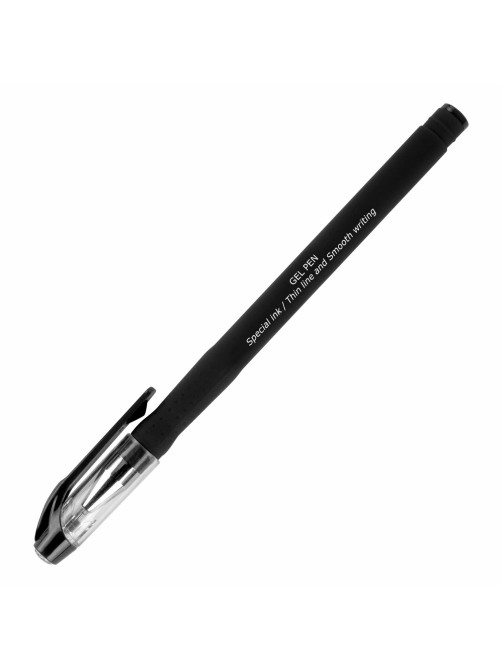 Ручка гелевая BRAUBERG SPECIAL, ЧЕРНАЯ, игольчатый узел 0,38 мм, тонкая линия письма 0,2 мм, 144246