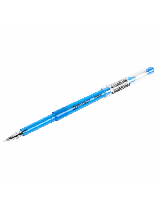 Ручка гелевая BRAUBERG DIAMOND NEON, ЧЕРНАЯ, корпус ассорти, игольчатый узел 0,5 мм, линия письма 0,25 мм, 144132