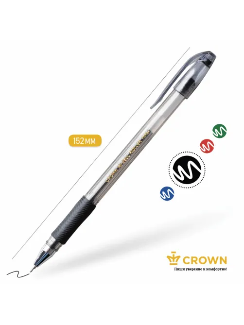 Ручка гелевая с грипом CROWN 