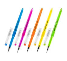 Ручка гелевая BRAUBERG DIAMOND NEON, ЧЕРНАЯ, корпус ассорти, игольчатый узел 0,5 мм, линия письма 0,25 мм, 144132