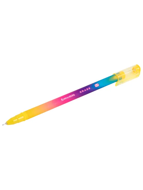 Ручка гелевая BRAUBERG GRADE NEON, ЧЕРНАЯ, игольчатый узел 0,5 мм, линия письма 0,3 мм, 144285