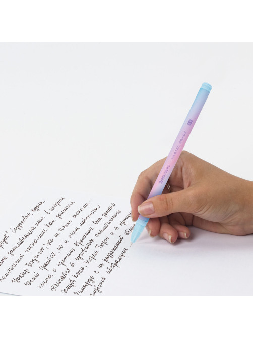Ручка гелевая BRAUBERG GRADE PASTEL, СИНЯЯ, игольчатый узел 0,5 мм, линия письма 0,3 мм, 144284