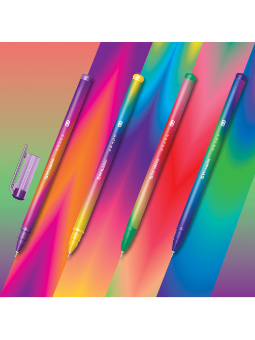 Ручка гелевая BRAUBERG GRADE NEON, ЧЕРНАЯ, игольчатый узел 0,5 мм, линия письма 0,3 мм, 144285