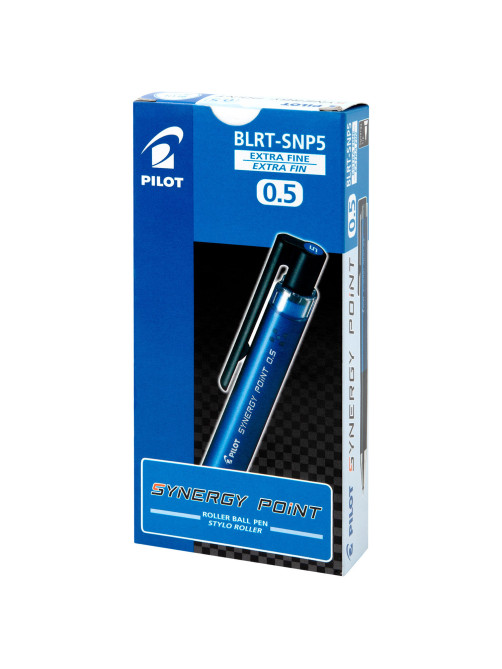 Ручка гелевая автоматическая PILOT Synergy Point, СИНЯЯ, корпус синий, линия 0,25 мм, BLRT-SNP5 L