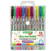 Ручки гелевые С БЛЕСТКАМИ BRAUBERG KIDS 