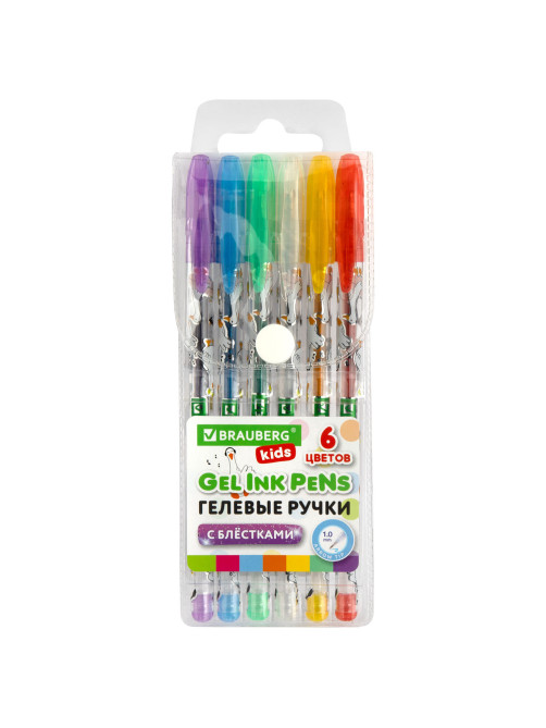 Ручки гелевые С БЛЕСТКАМИ BRAUBERG KIDS 