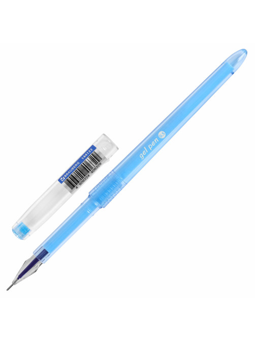 Ручка гелевая BRAUBERG DIAMOND PASTEL, СИНЯЯ, корпус ассорти, игольчатый узел 0,5 мм, линия письма 0,25 мм, 144133