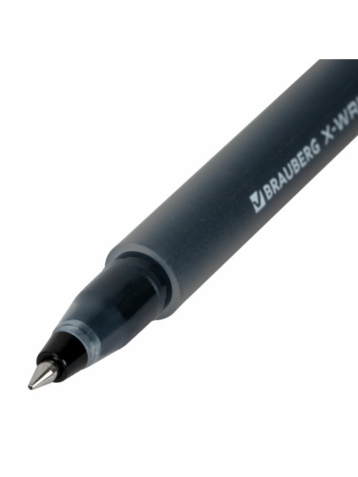 Ручки гелевые BRAUBERG X-WRITER 1800, УВЕЛИЧЕННАЯ ДЛИНА ПИСЬМА 1 800 м, ЧЕРНЫЕ, КОМПЛЕКТ 10 ШТУК, стандартный узел 0,5 мм, 144138