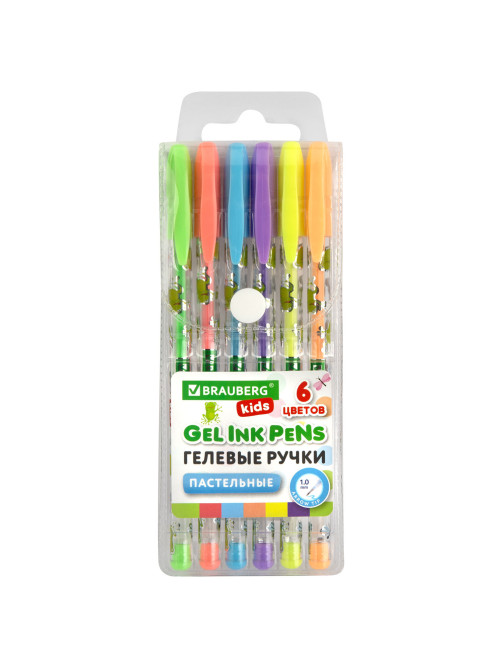 Ручки гелевые ПАСТЕЛЬНЫЕ BRAUBERG KIDS 