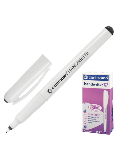 Ручка капиллярная (линер) ЧЕРНАЯ CENTROPEN 
