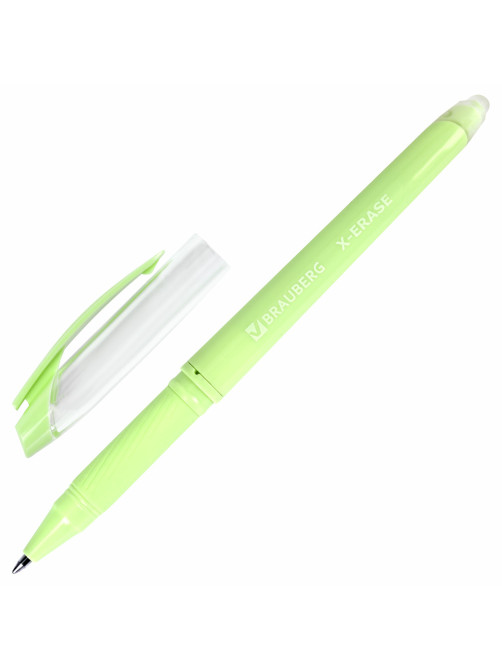 Ручка стираемая гелевая с грипом BRAUBERG X-ERASE PASTEL, СИНЯЯ, узел 0,7 мм, линия 0,35 мм, 143953