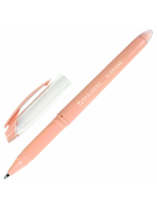 Ручка стираемая гелевая с грипом BRAUBERG X-ERASE PASTEL, СИНЯЯ, узел 0,7 мм, линия 0,35 мм, 143953