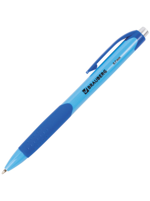 Ручка шариковая автоматическая с грипом BRAUBERG 