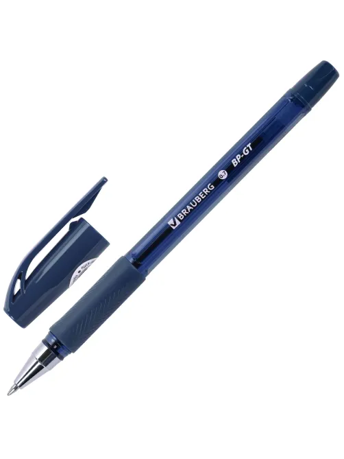 Ручка шариковая BRAUBERG BP-GT VIVID, СИНЯЯ, корпус ассорти, пишущий узел 0,7 мм, линия письма 0,35 мм, 144502