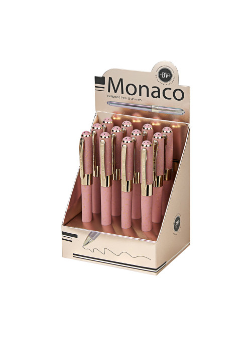 Ручка шариковая BRUNO VISCONTI MONACO SPACE, СИНЯЯ, розовый корпус с глиттером, линия 0,4 мм, 20-0125/53