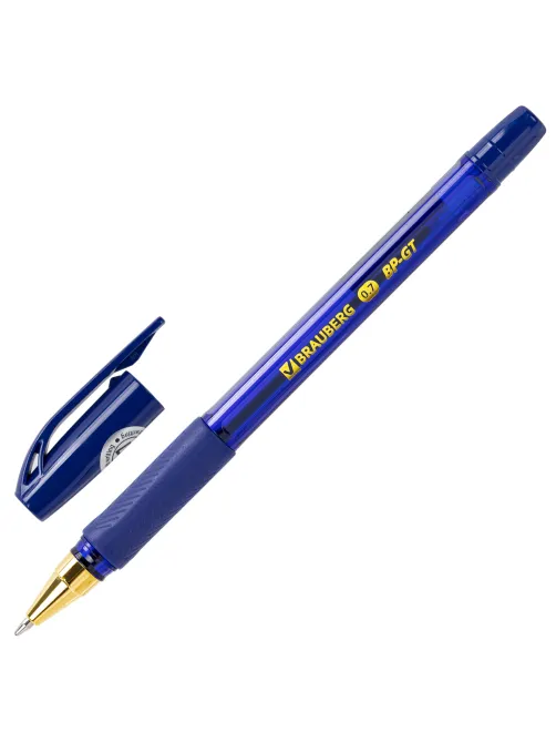 Ручка шариковая BRAUBERG BP-GT GLD BLUE, СИНЯЯ, корпус тонированный, пишущий узел 0,7 мм, линия письма 0,35 мм, 144505